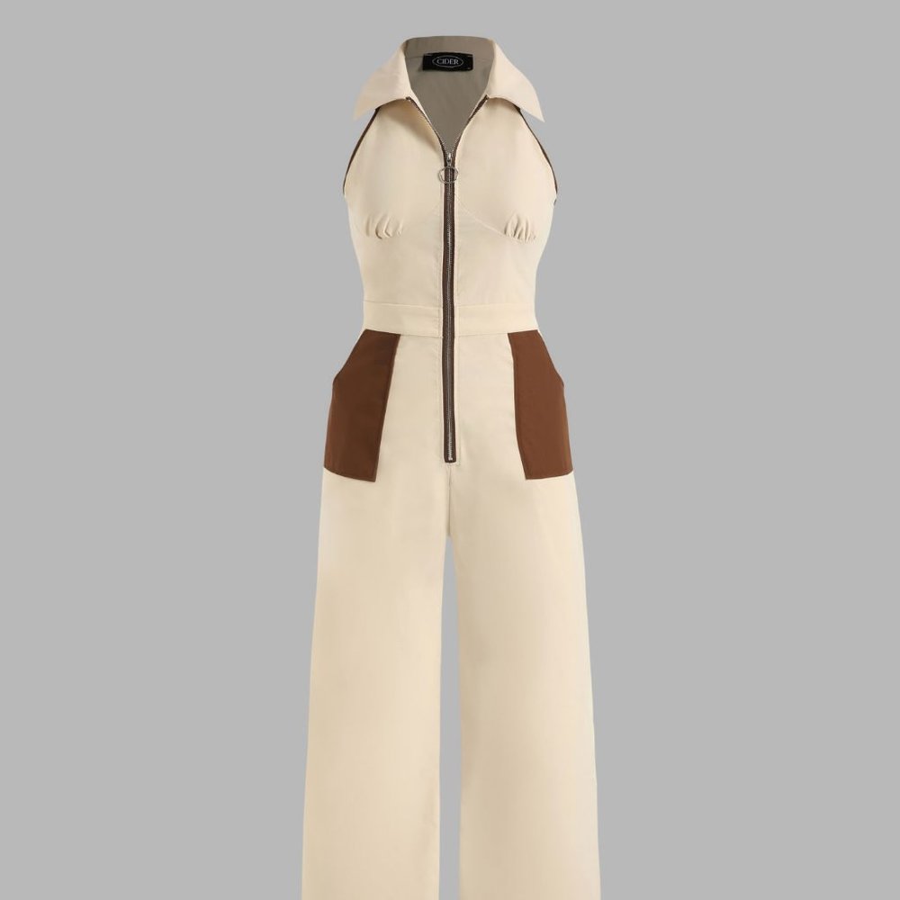 Collar Pocket Jumpsuit
